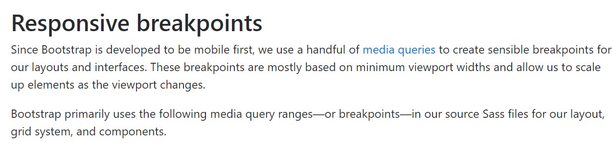 Bootstrap breakpoints official documentation