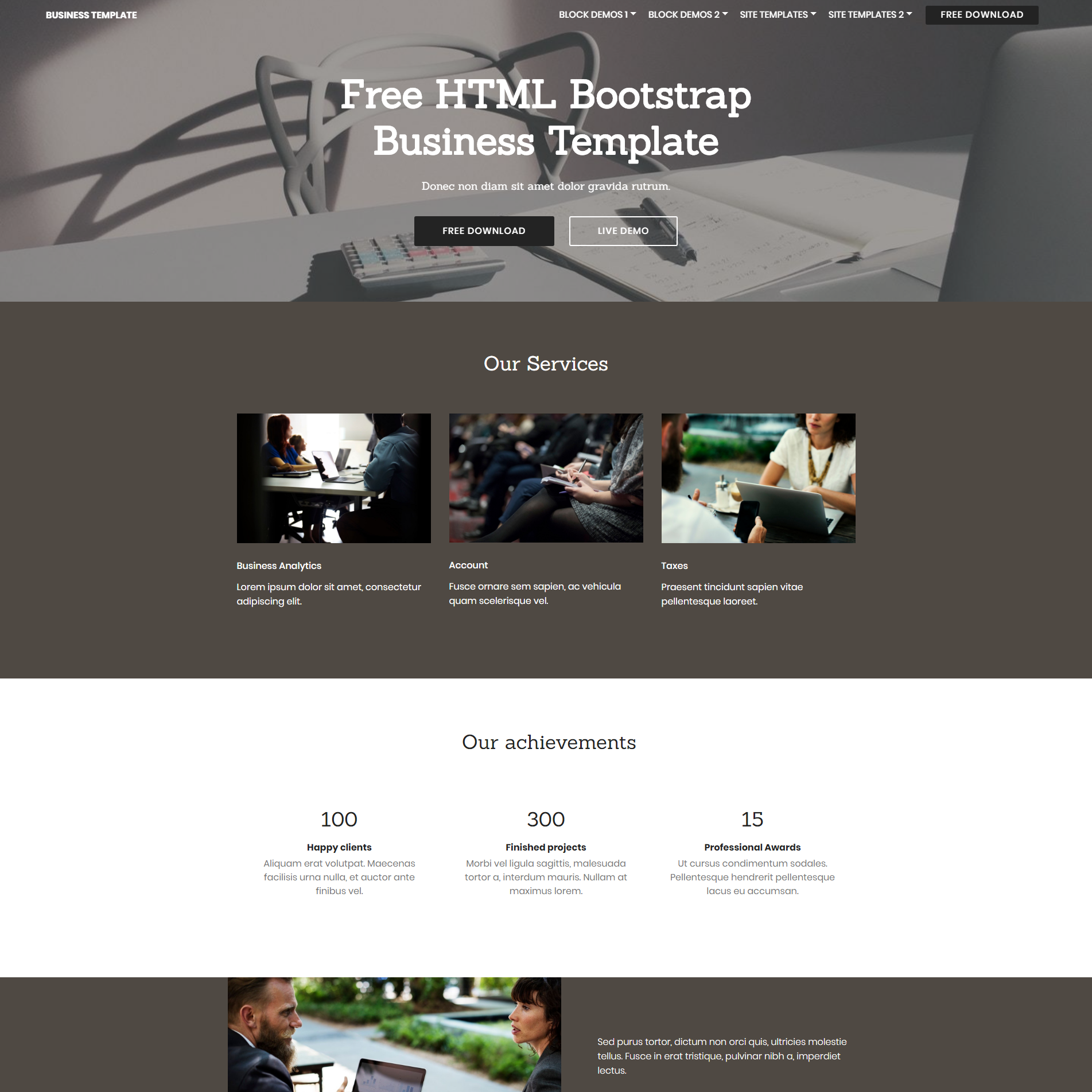 HTML Bootstrap Busines Themes