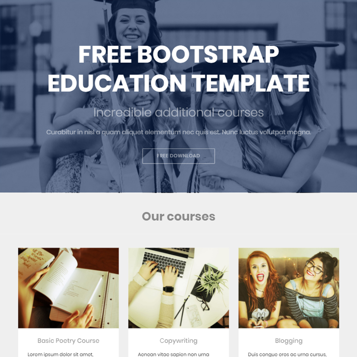 Free Bootstrap Education Templates