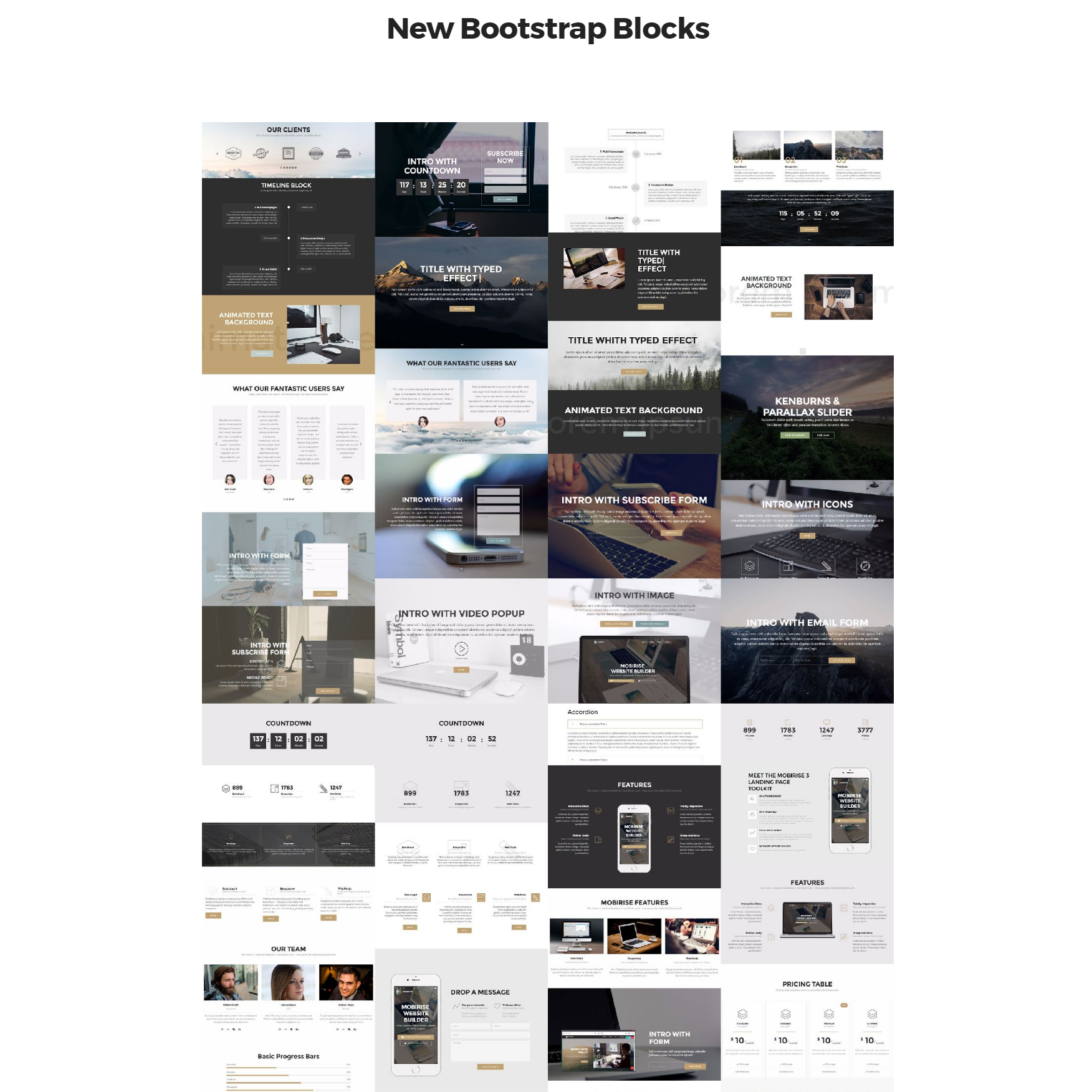 Free Bootstrap 4 mobile-friendly blocks Templates
