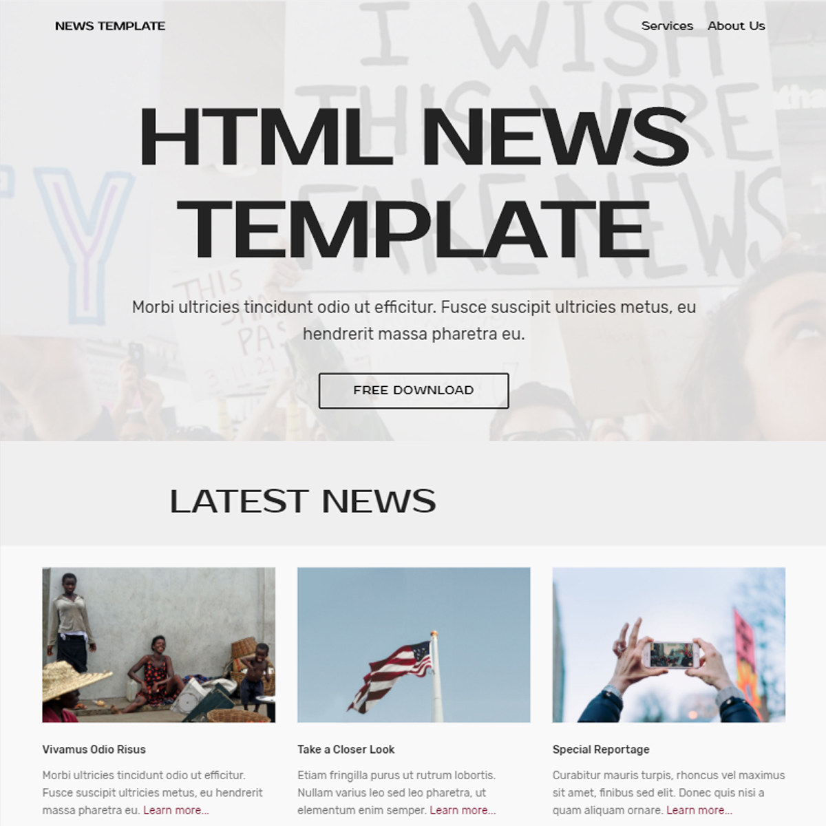 HTML Bootstrap News Templates